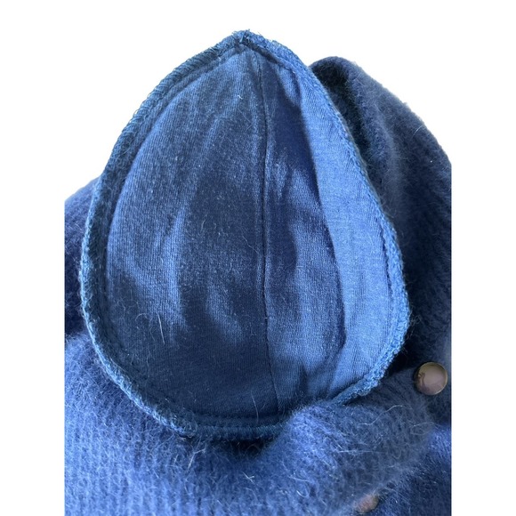 Yarnworks Vintage Medium/P Blue Cross Over Front Angora Lambs Wool Blend Sweater - Picture 4 of 5